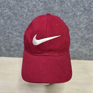 Vintage Nike Swoosh Logo Hat Swoosh Snap Back Red White Big Logo